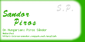 sandor piros business card